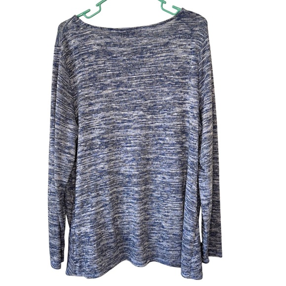 3/$20 Apt. 9 Heathered Blue Long Sleeve Twist Knit Top - Picture 2 of 5